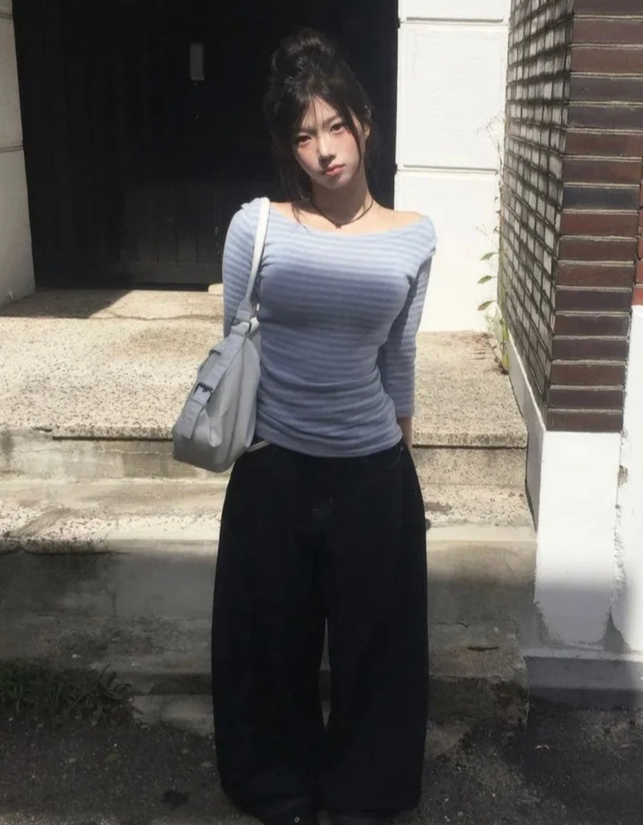カラーブロッキングロングTシャツ