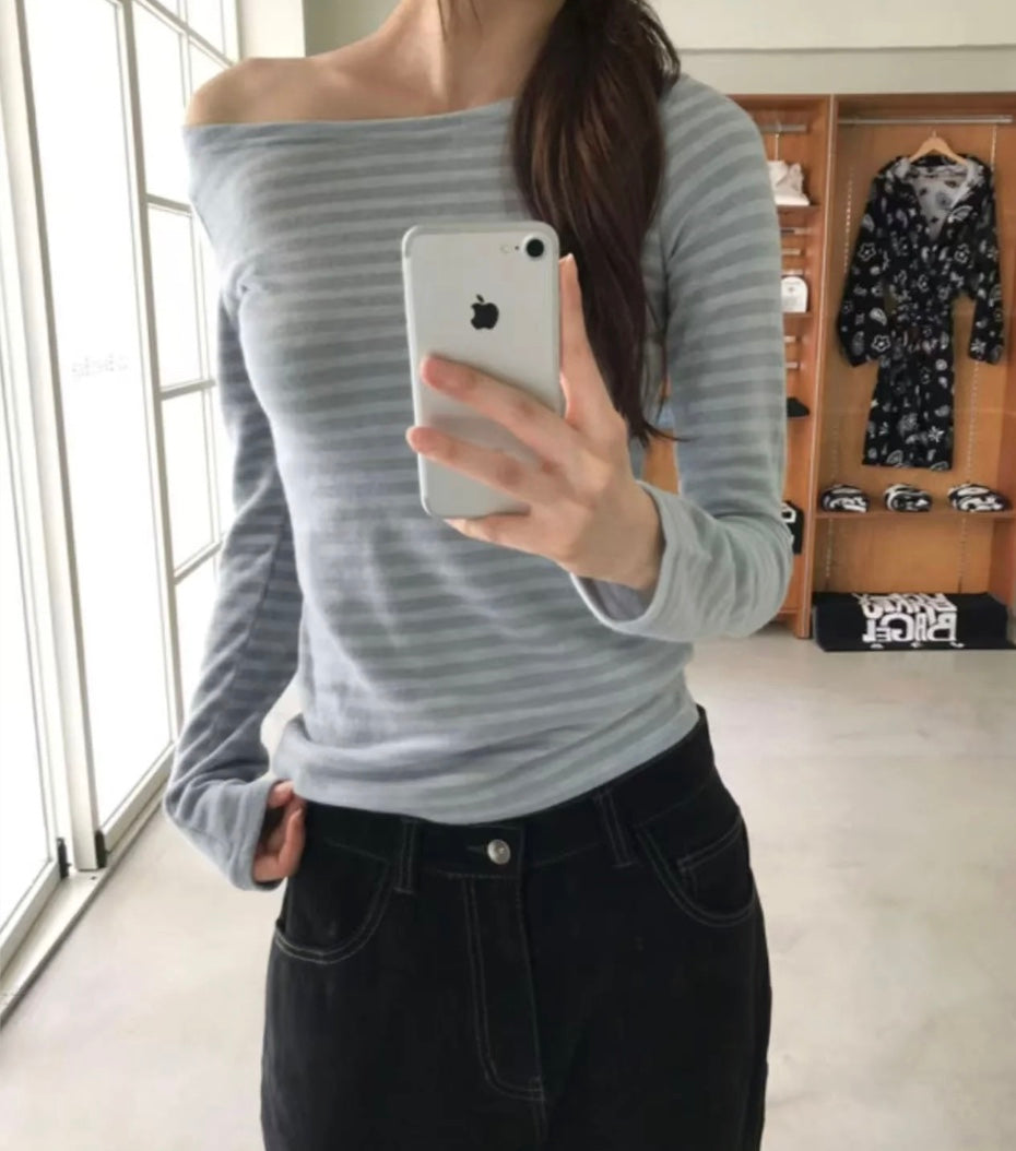 カラーブロッキングロングTシャツ