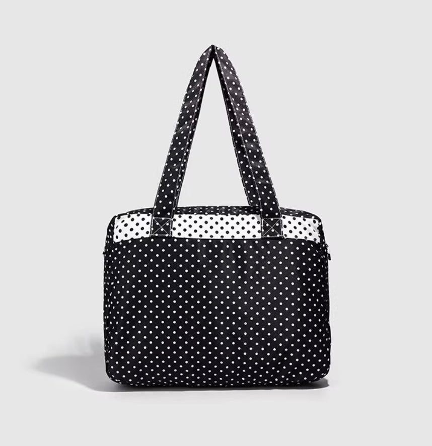 ドット模様ラブキャンバスバッグ