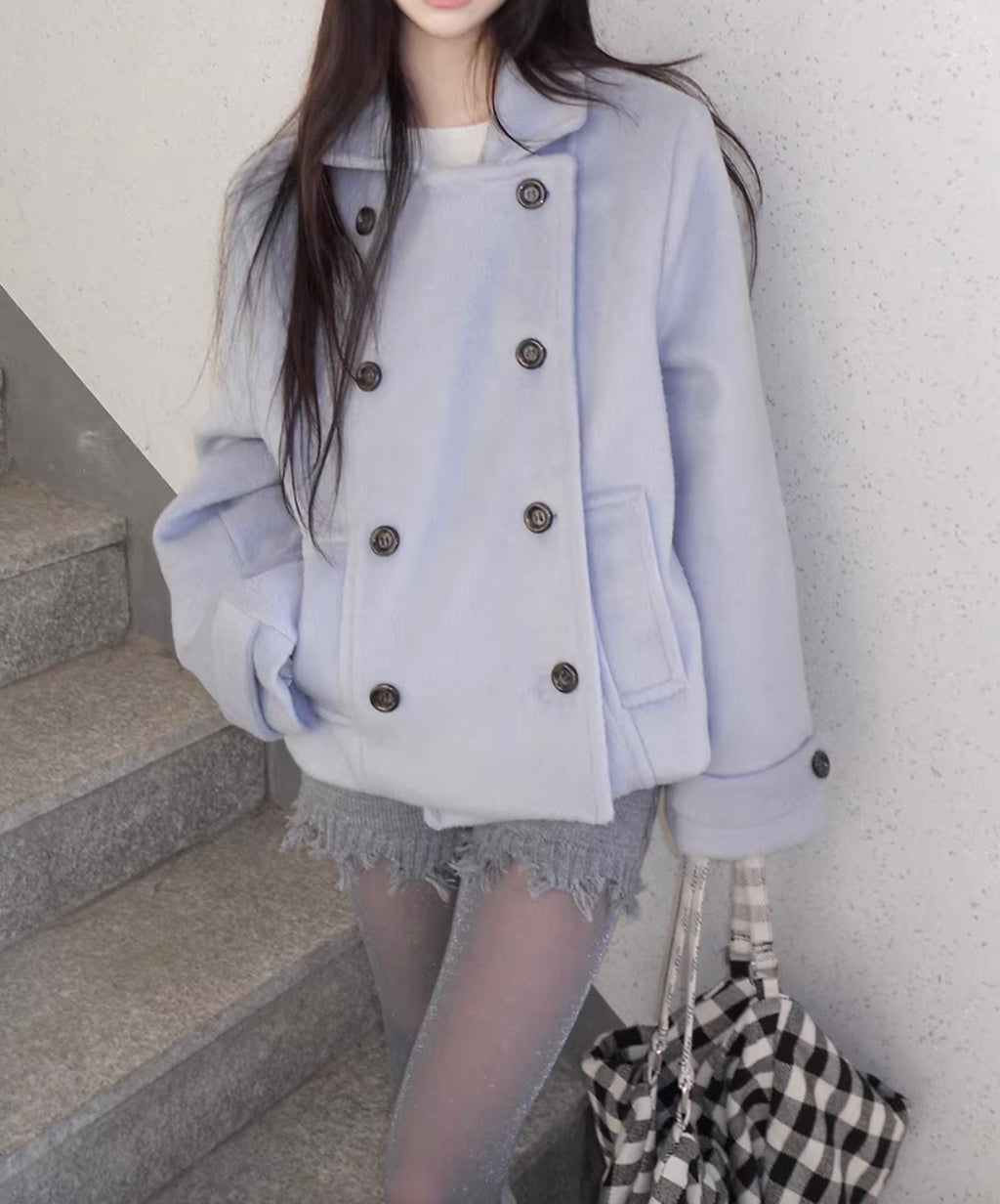 レトロダブルブレストショートジャケット