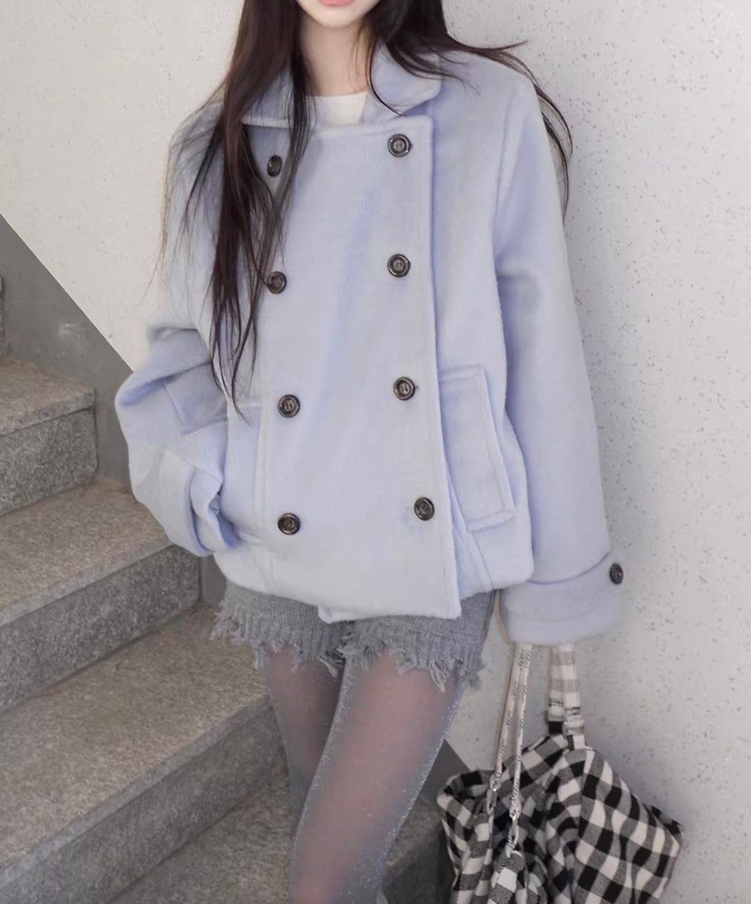 レトロダブルブレストショートジャケット