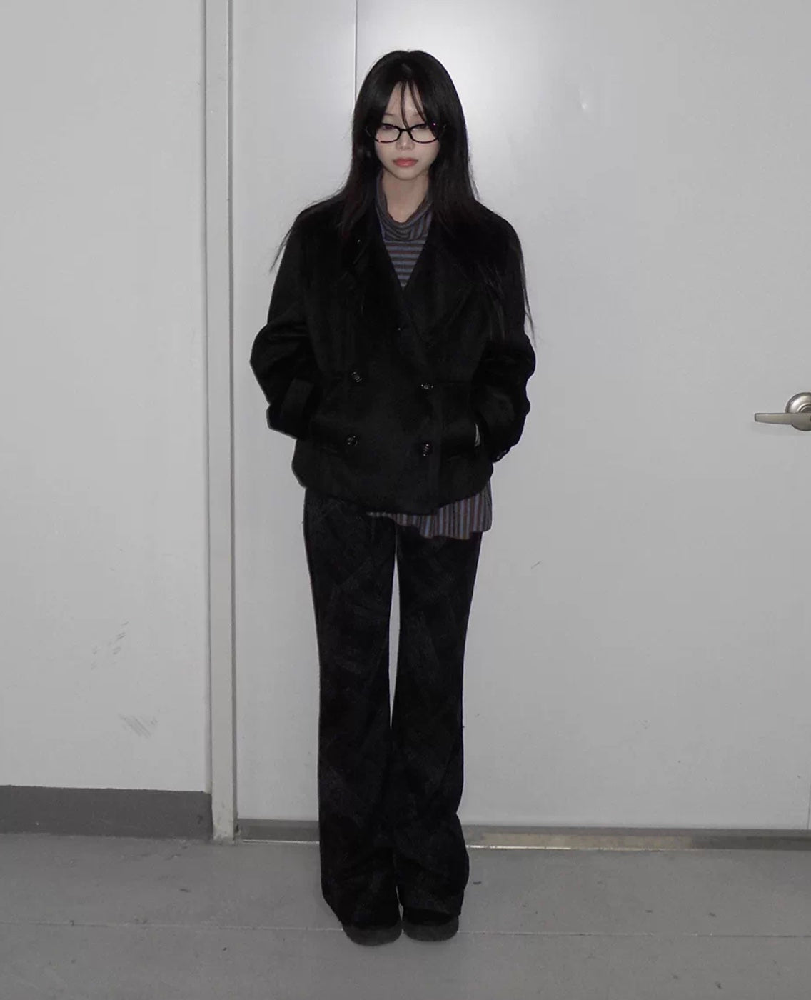 レトロダブルブレストショートジャケット