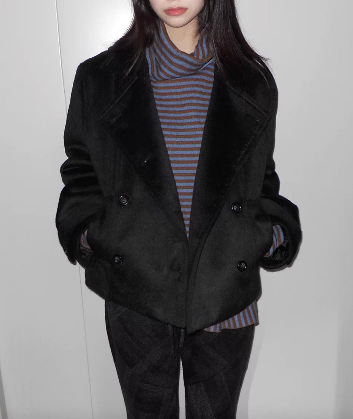 レトロダブルブレストショートジャケット