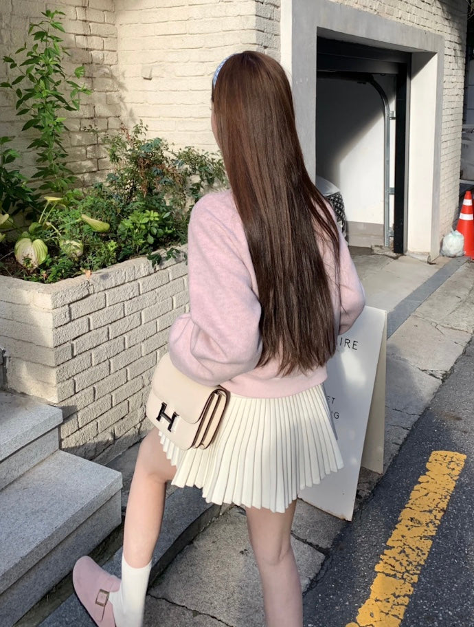 ピンククロップドウールジャケット