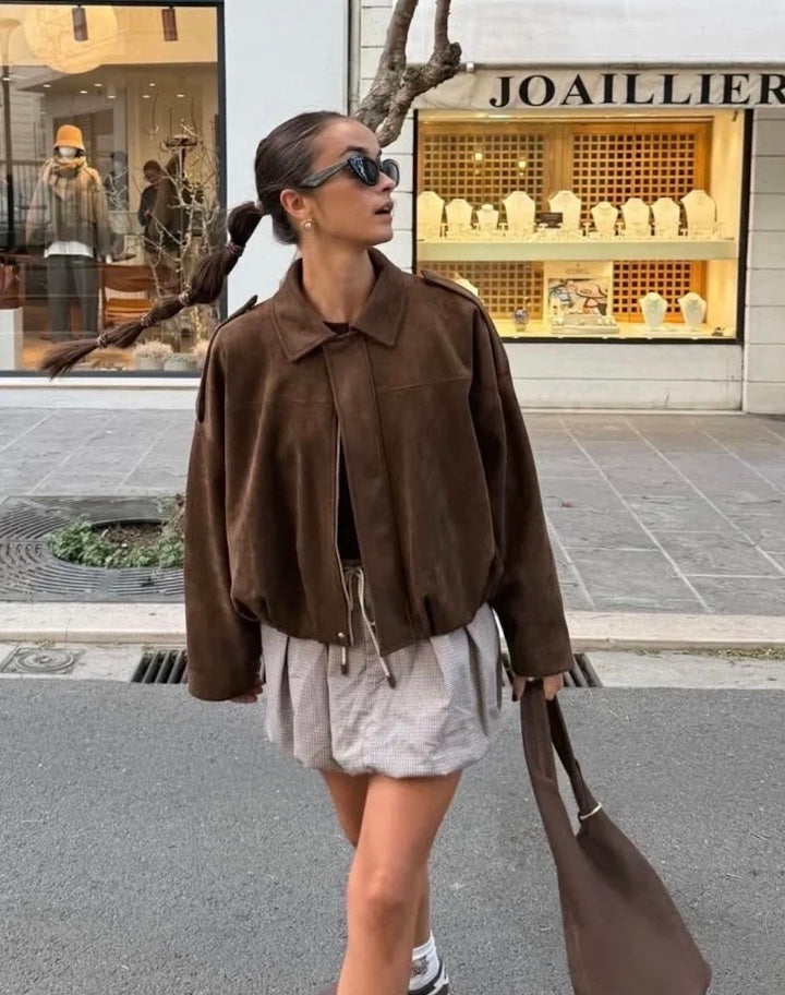 スプリングスエードボンバージャケット