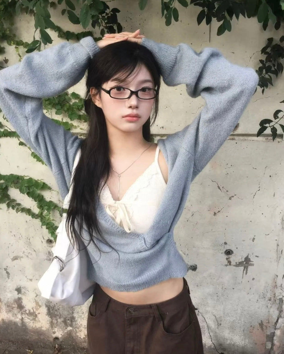 アンティークニットカーディガントップ