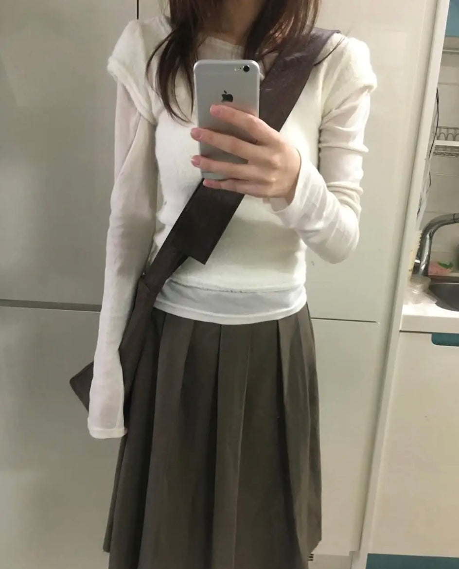 レトロブロッキングストライプニット T