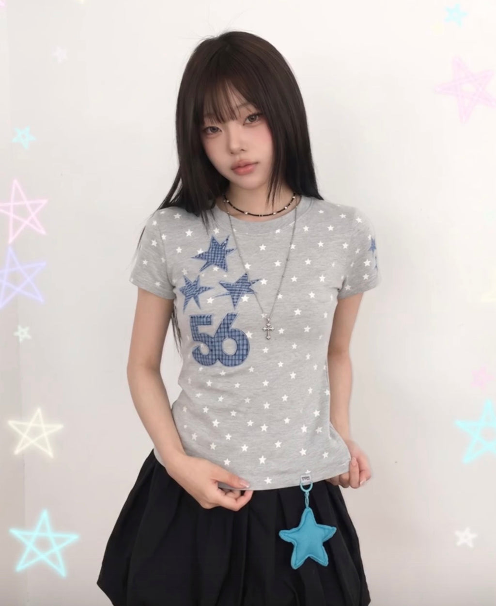 スターパッチグラフィックTシャツ