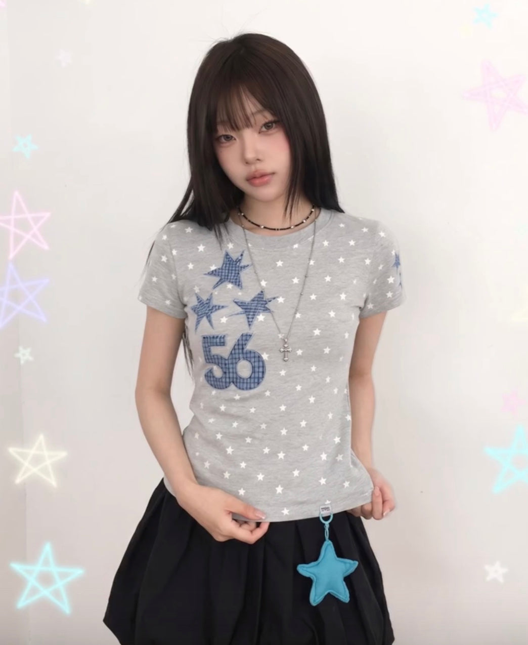 スターパッチグラフィックTシャツ