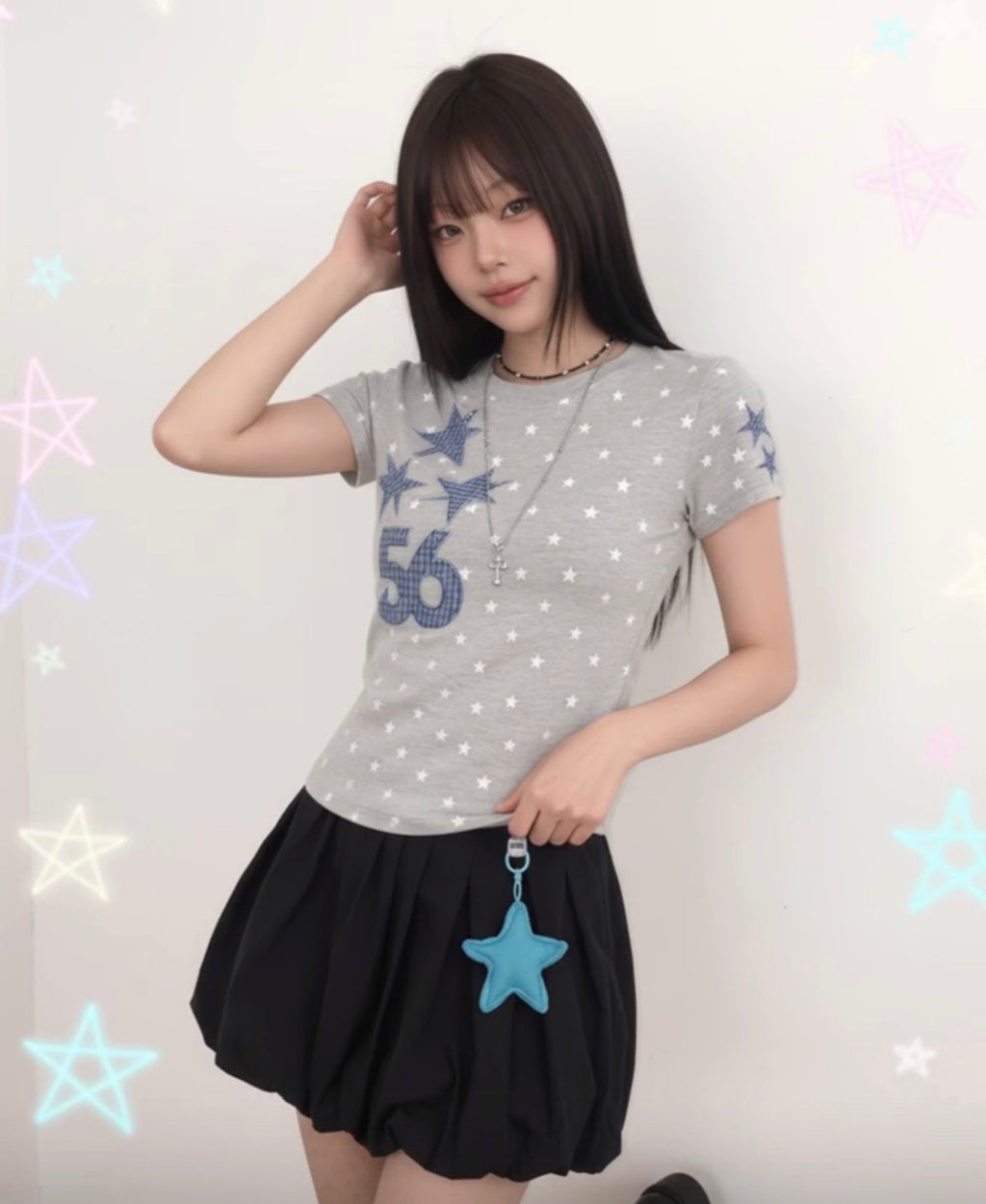 スターパッチグラフィックTシャツ
