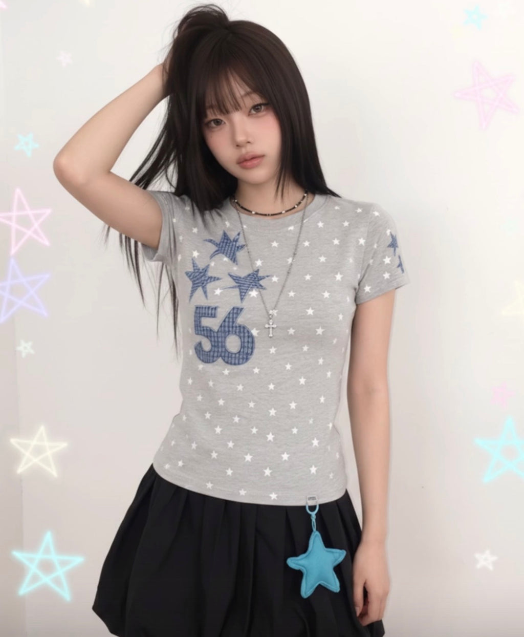 スターパッチグラフィックTシャツ