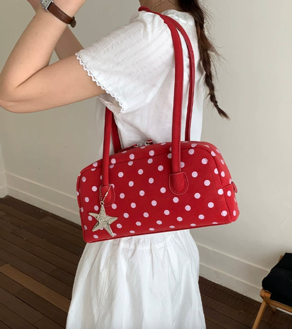 ポルカドットスターボストンバッグ