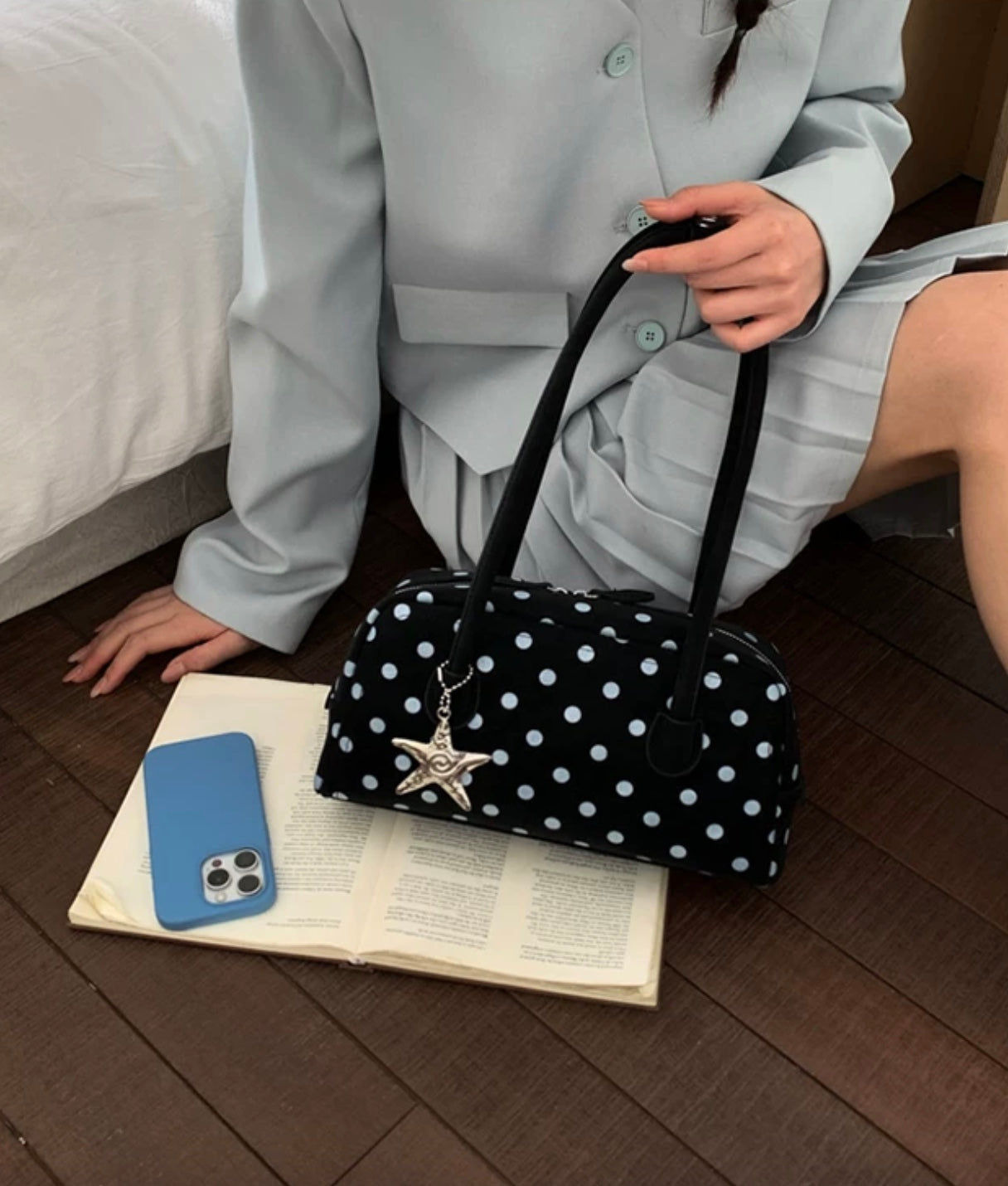 ポルカドットスターボストンバッグ