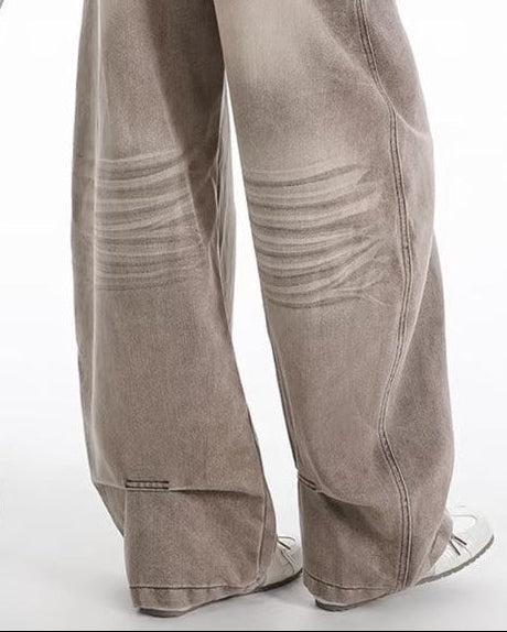 ヴィンテージワイドレッグドレープデニムパンツ