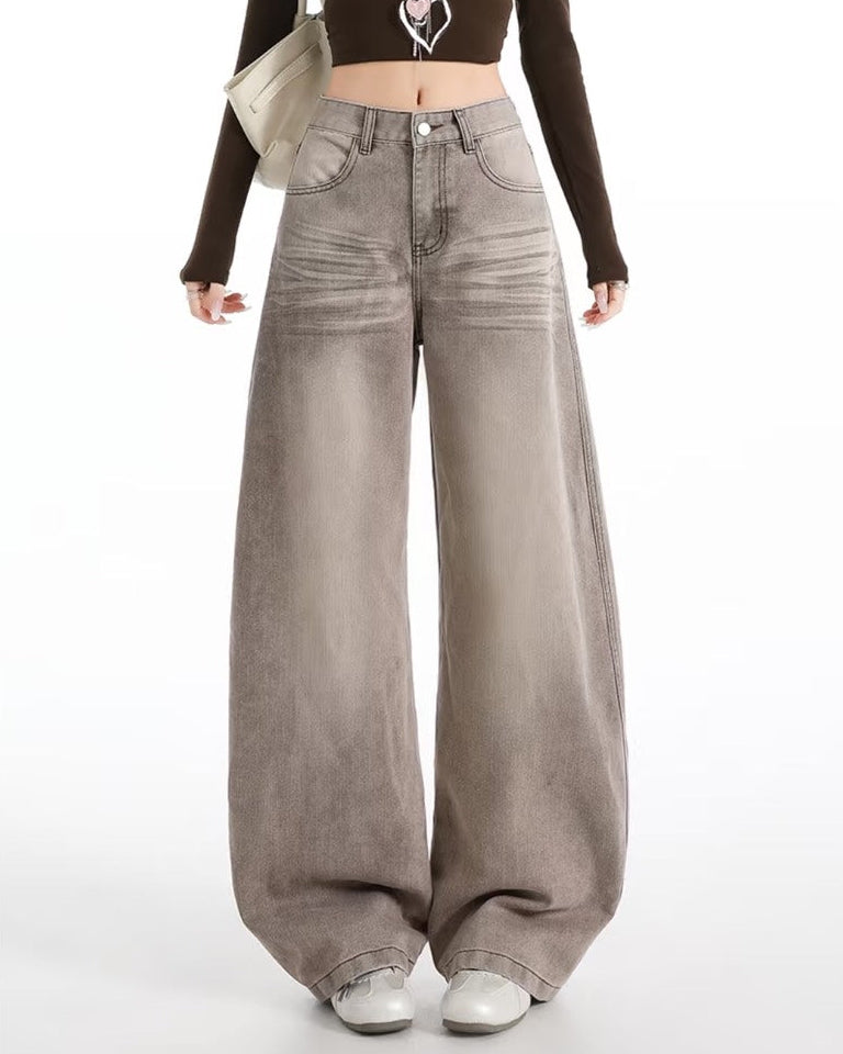 ヴィンテージワイドレッグドレープデニムパンツ