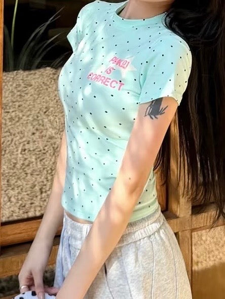 ミントドットガーリーTシャツ
