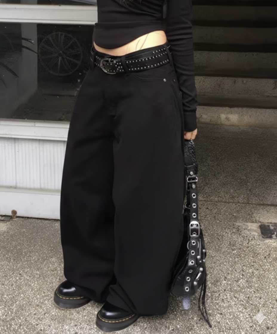 リベットクロスワイドレッグパンツ