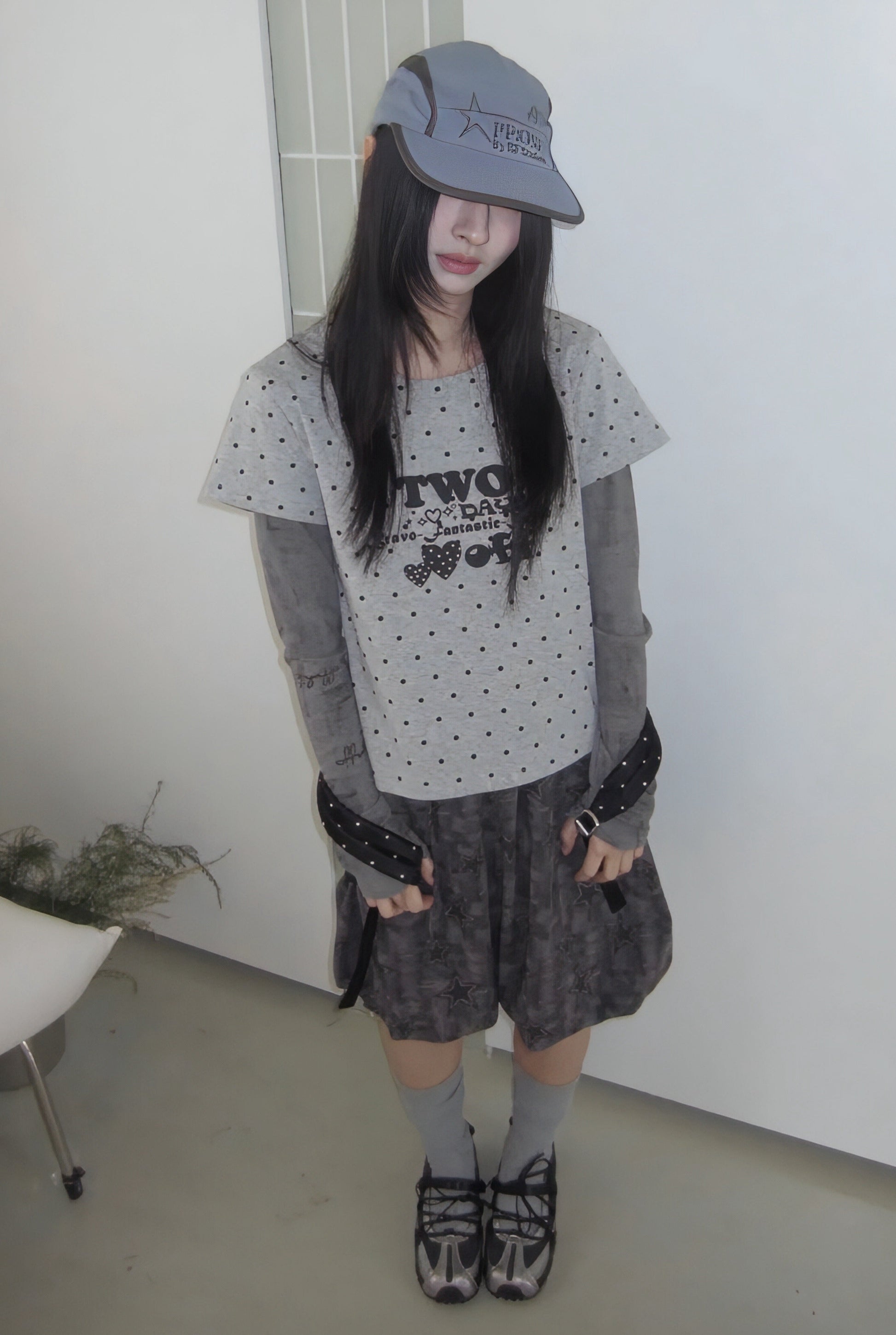 ハートドットクロップドTシャツ