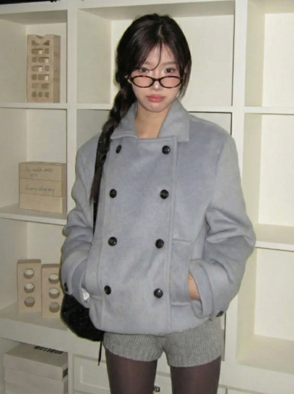 レトロダブルブレストショートジャケット