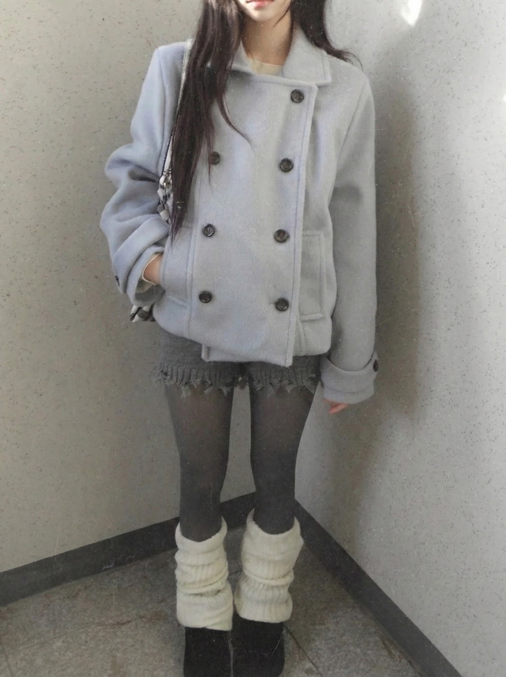 レトロダブルブレストショートジャケット