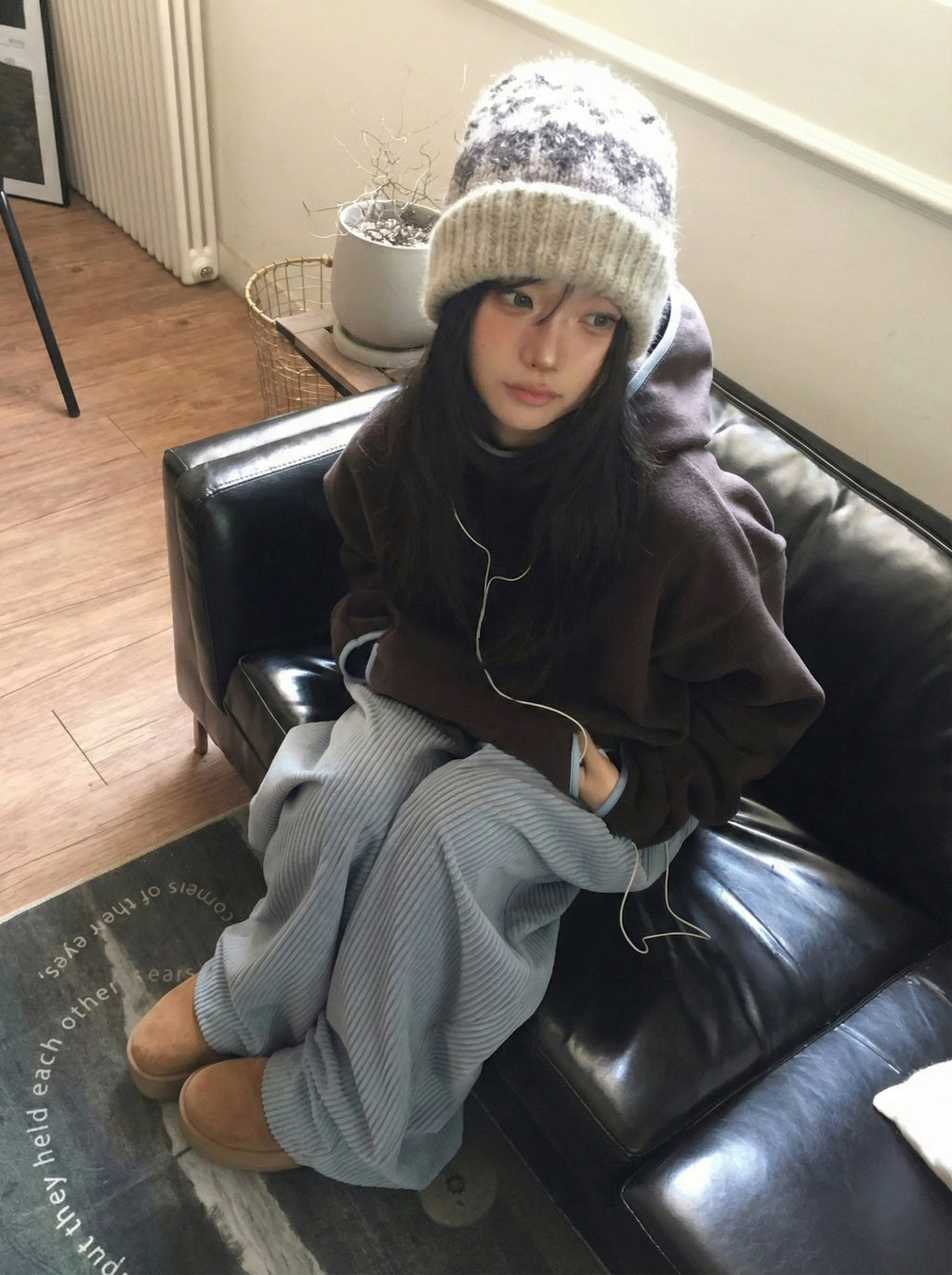 コーデュロイワイドレッグパンツ