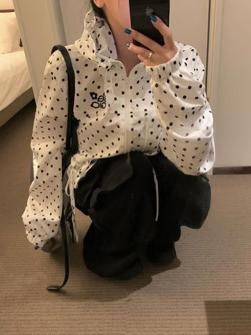 スウィートドットフリルジッパージャケット