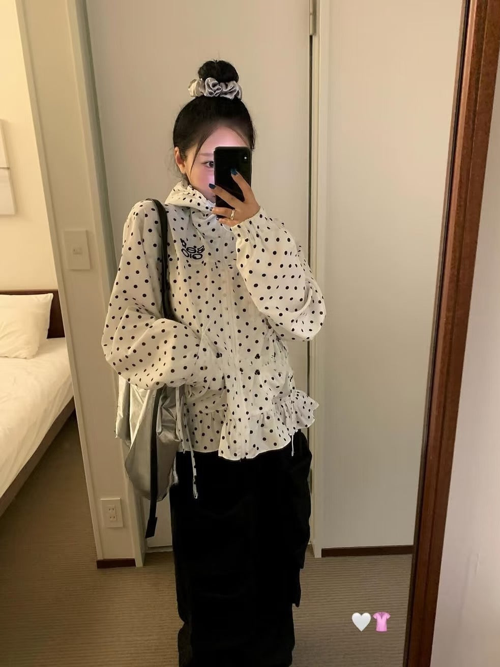 スウィートドットフリルジッパージャケット