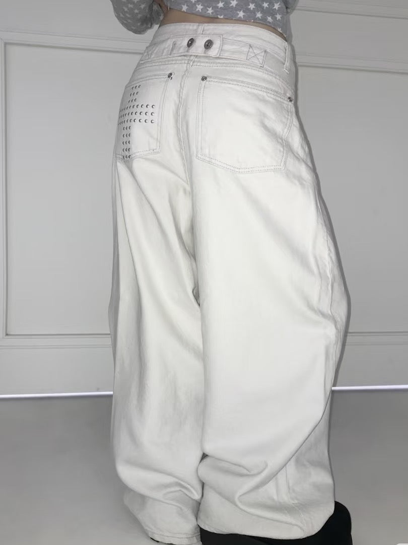 リベットクロスワイドレッグパンツ