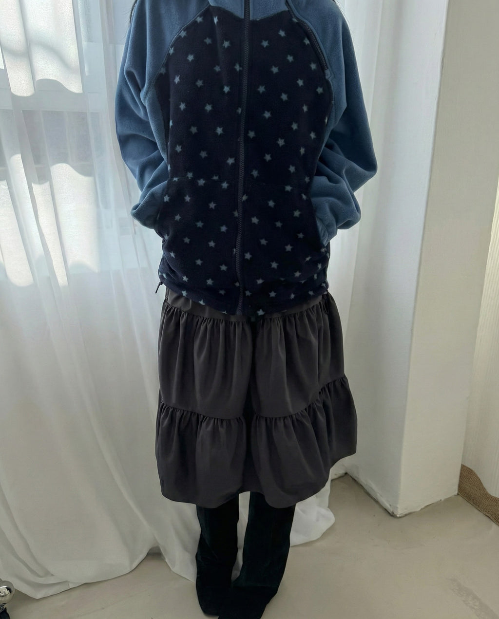 スターフード付きジップスウェット