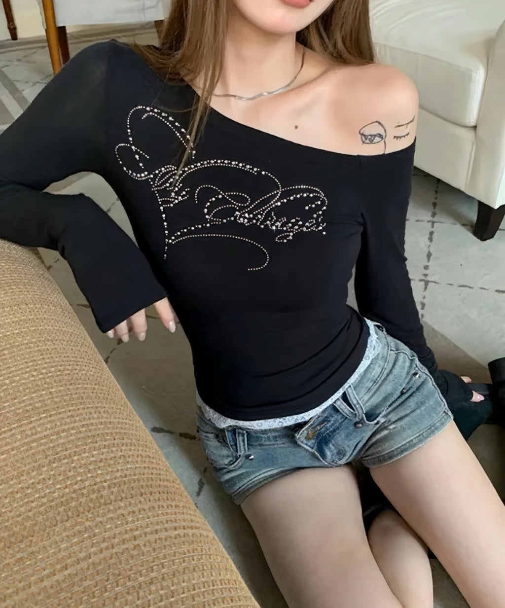 アメリカンレースパッチワークTシャツ
