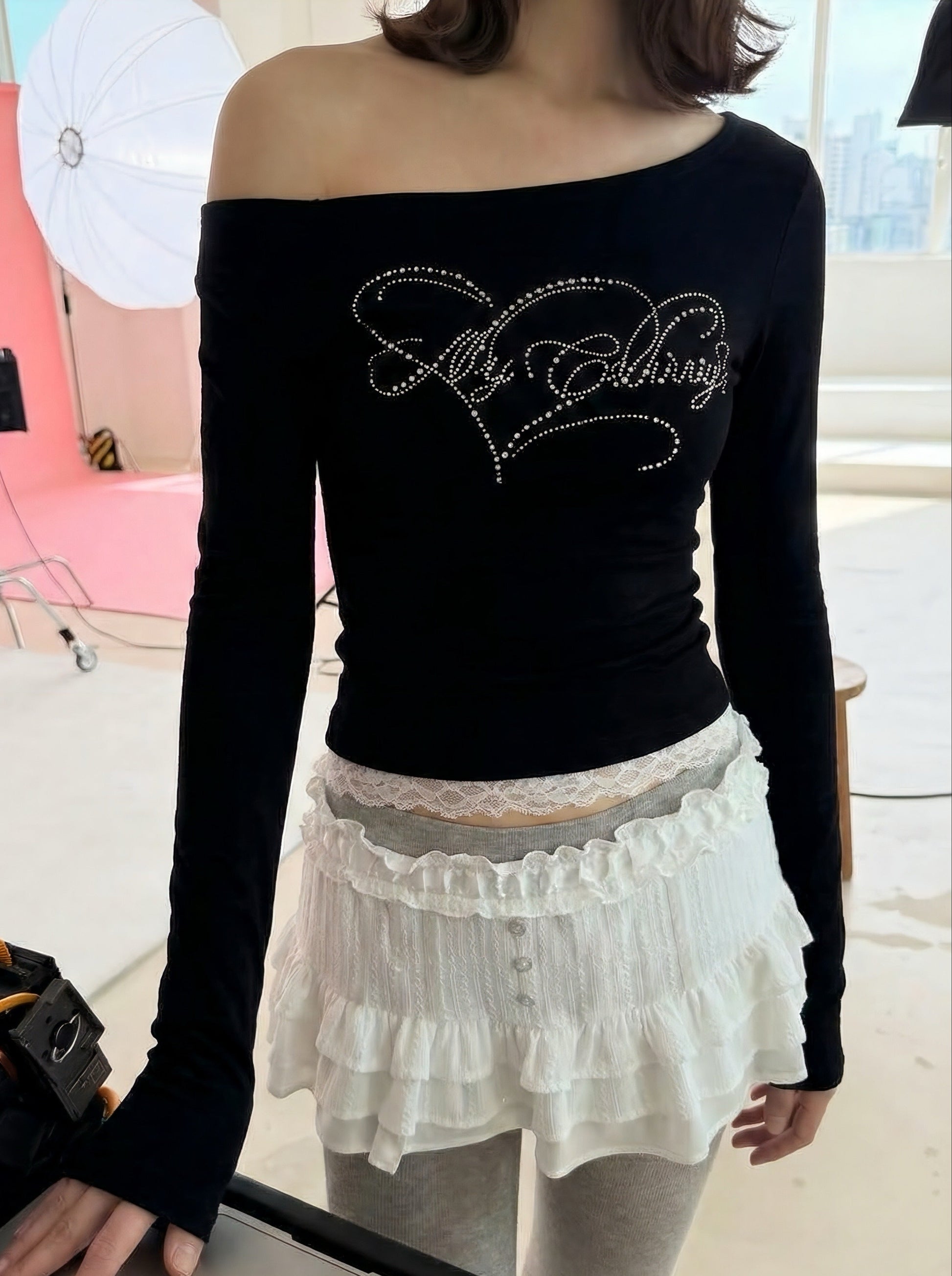 アメリカンレースパッチワークTシャツ