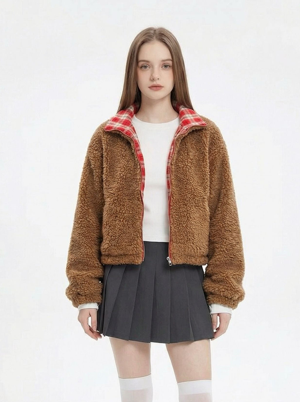 アメリカンフリルチェックリバーシブルジャケット