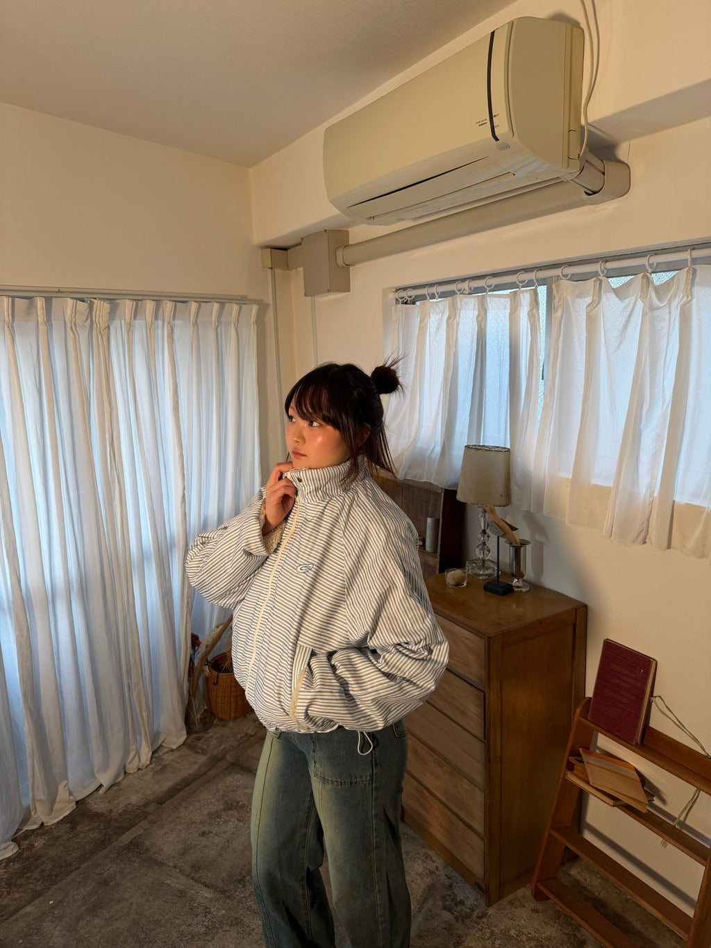 パステルカラーリバーシブルコットンジャケット