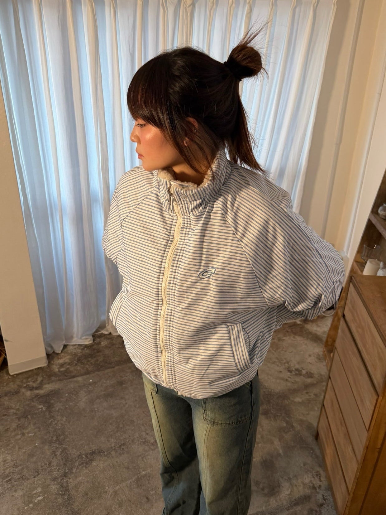 パステルカラーリバーシブルコットンジャケット