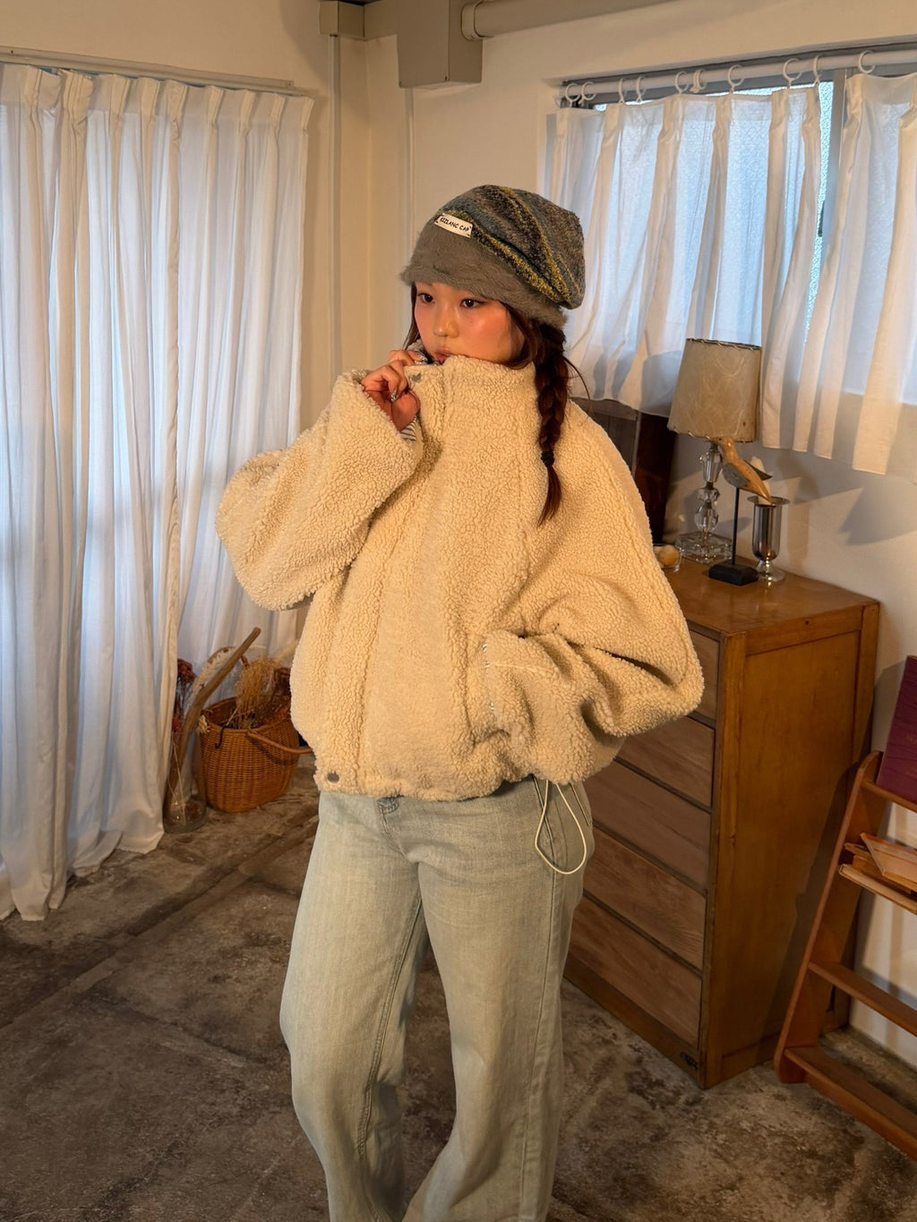 パステルカラーリバーシブルコットンジャケット