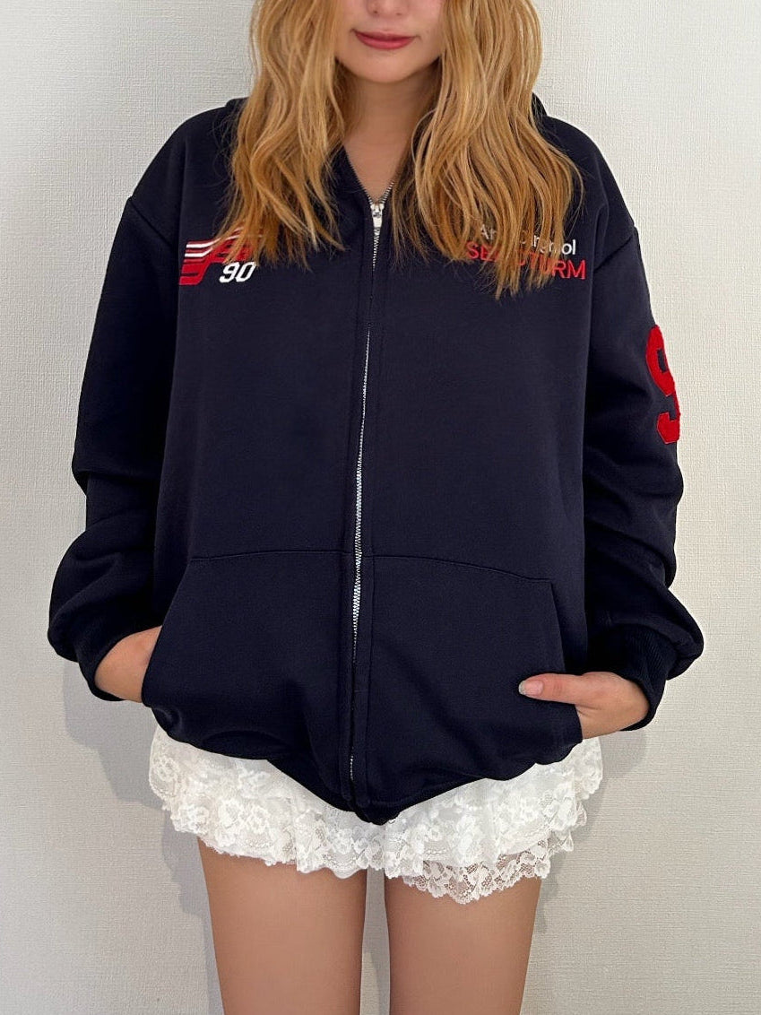 argue　AMERICAN VINTAGE SWEAT パーカー　ネイビー A BATHING APE アベイシングエイプ 90S ダブルフェイス バック