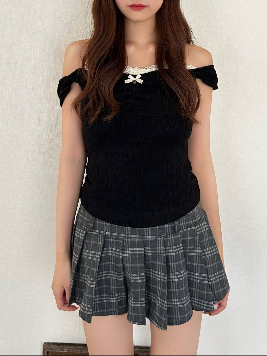 ヴィンテージレースノースリーブトップス