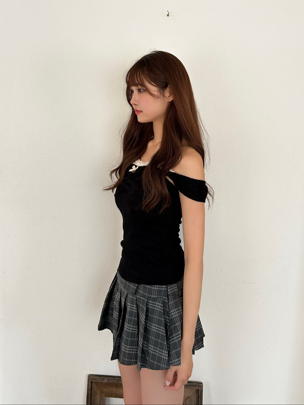 ヴィンテージレースノースリーブトップス