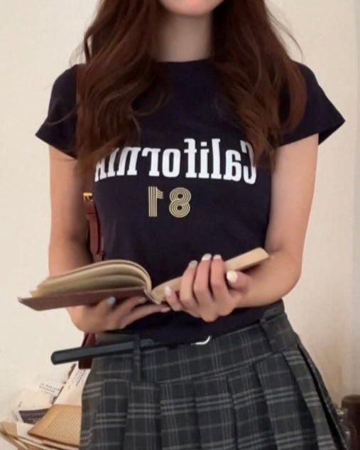 アメリカンネイビークロップドTシャツ