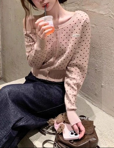 ワンショルダーニットカーディガン