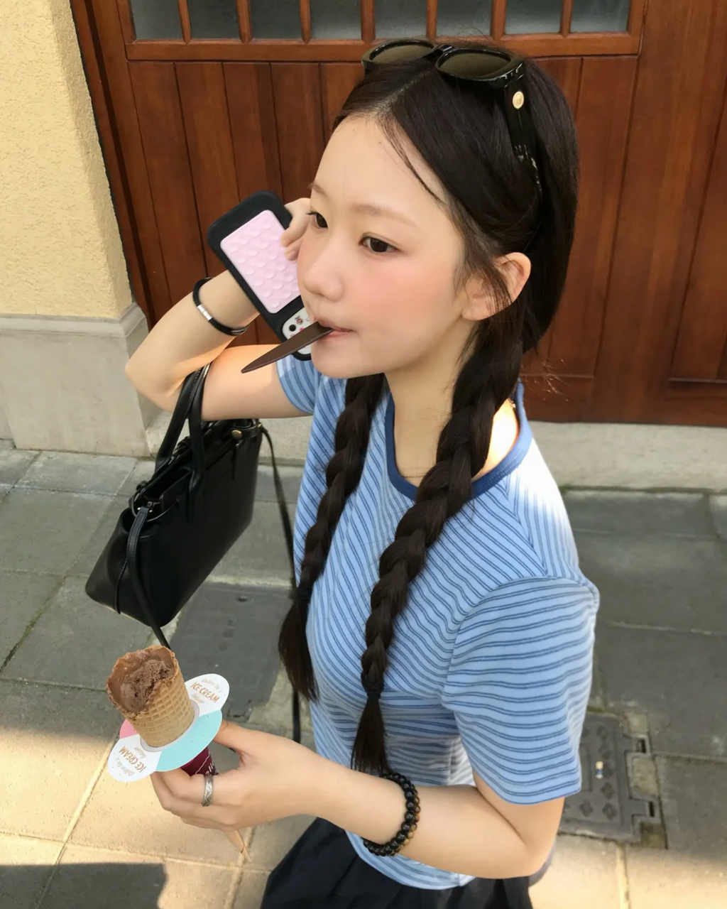 レトロブルーストライプTシャツ