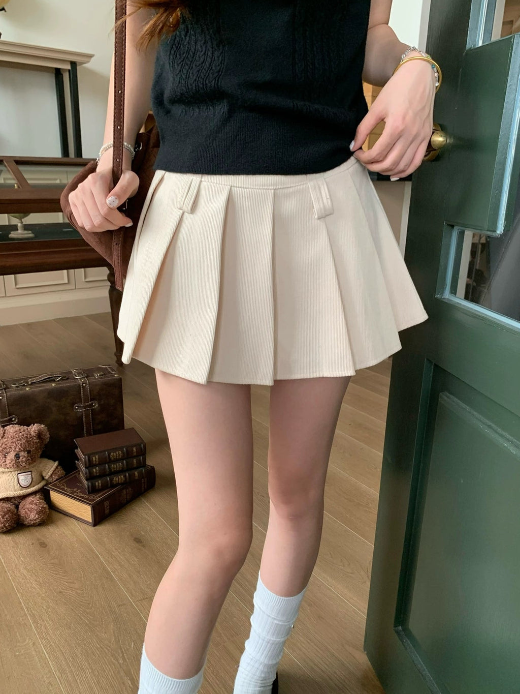 コーデュロイプリーツスカート