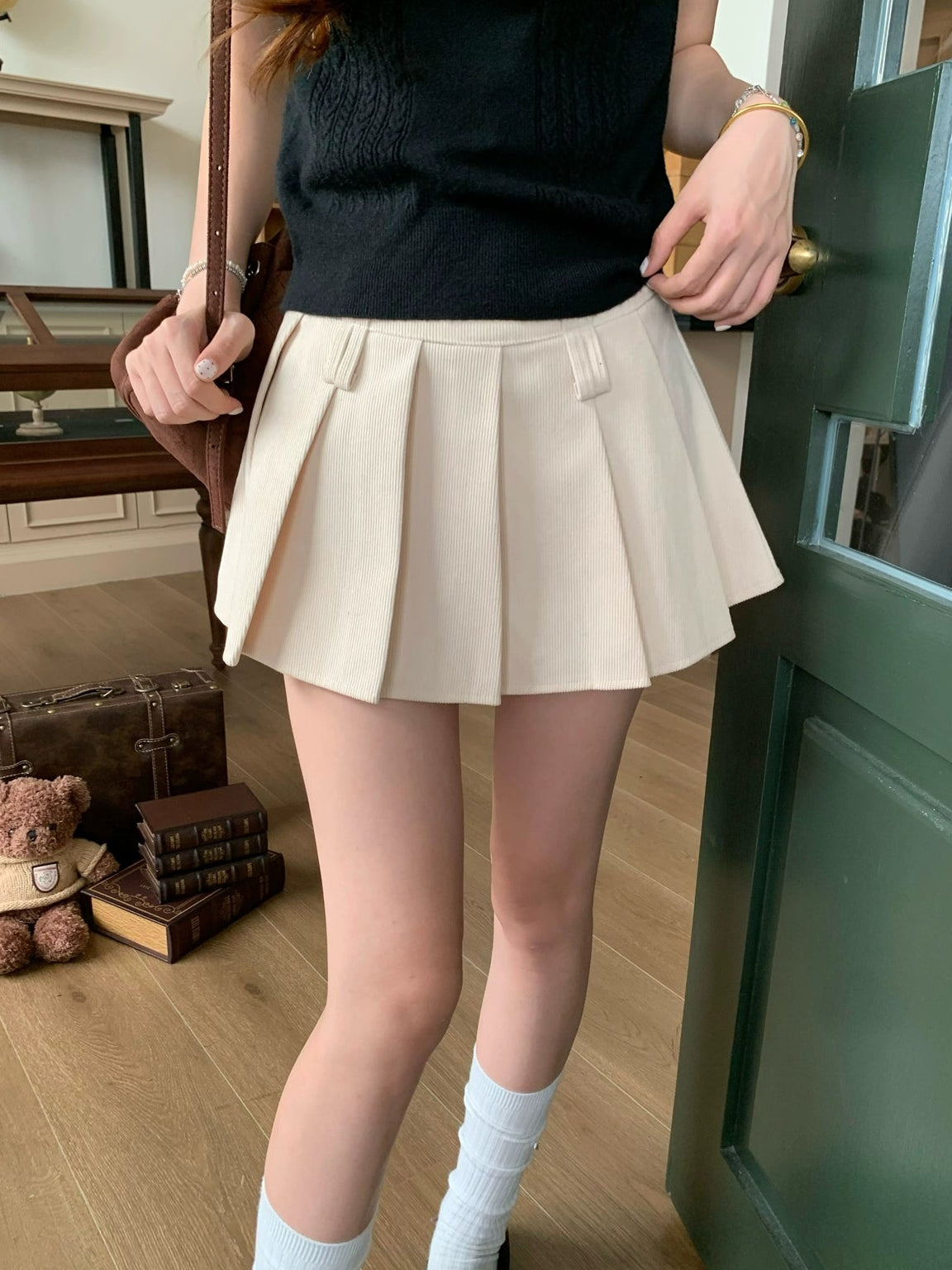 コーデュロイプリーツスカート