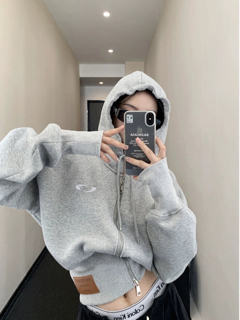 ヴィンテージウッドショートダブルジップパーカー