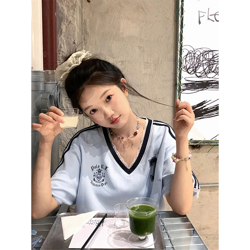 スポーティーレースブルーTシャツ