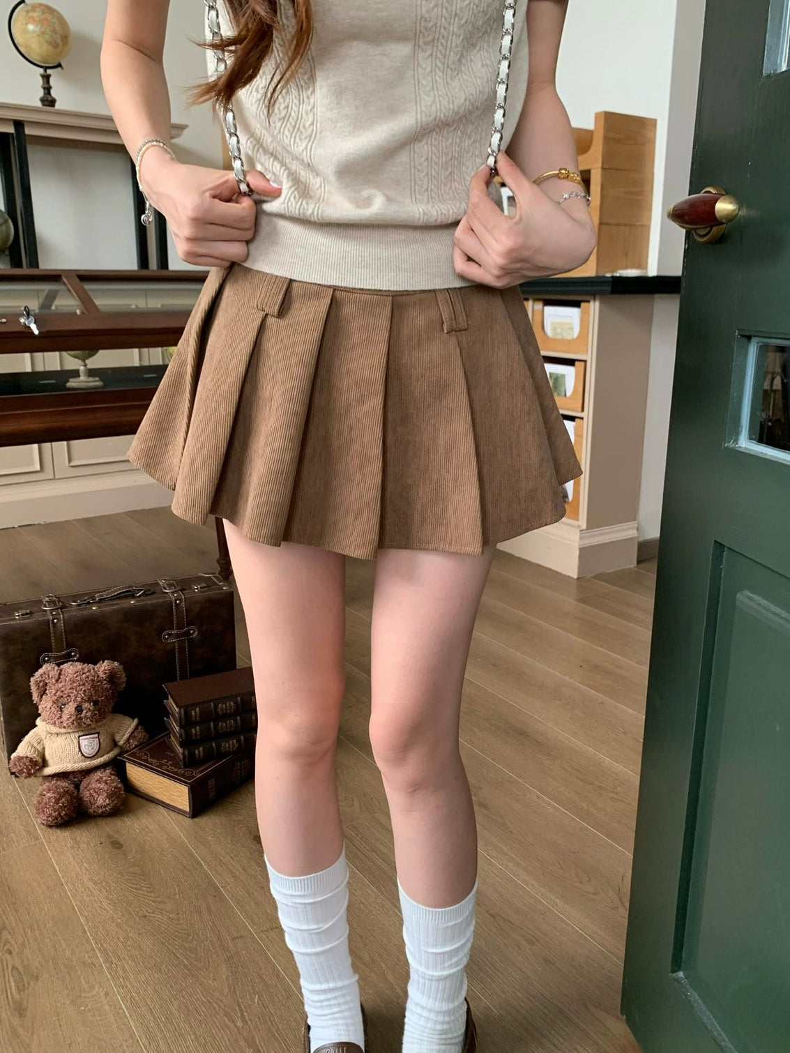コーデュロイプリーツスカート