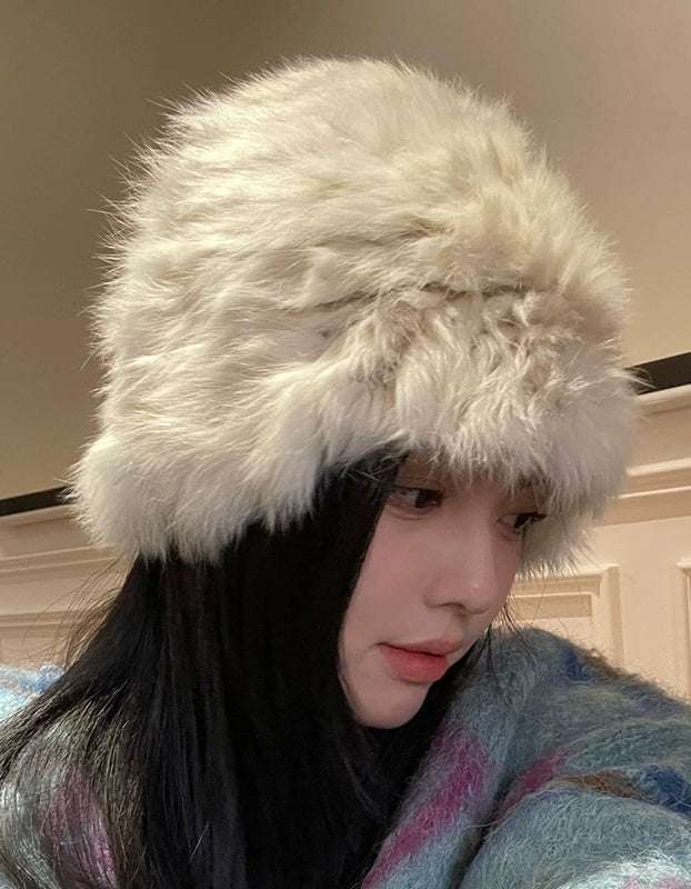 Y2Kビーニー風ニットバケットハット