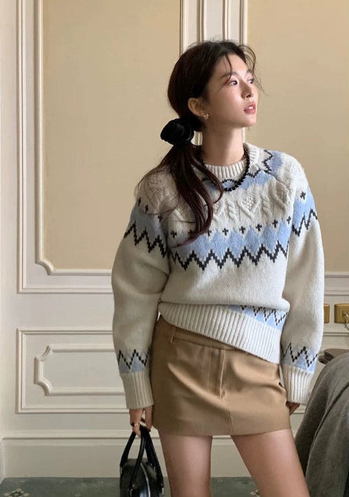 ソフトガーリーノルディックニット