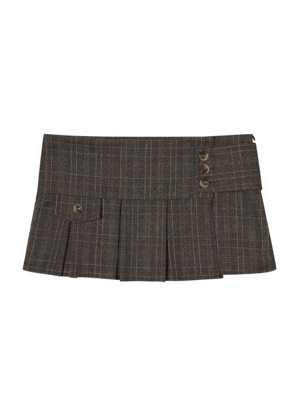 ヴィンテージチェックプリーツミニスカート