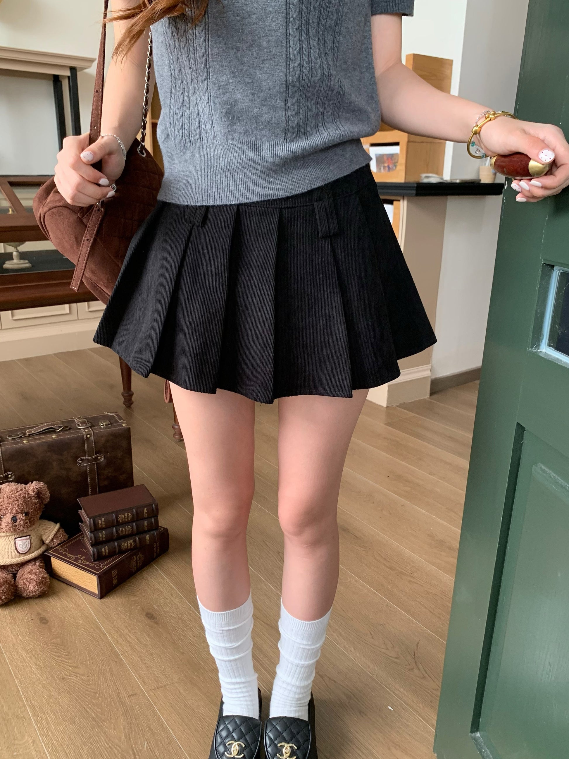 コーデュロイプリーツスカート